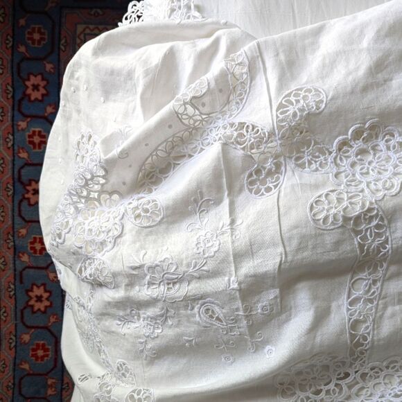 King Size Linen Crochet Coverlet - Picture 9 of 10